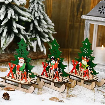 Noi Anul 2022 Crăciun Fericit Decoratiuni pentru Casa Xmas Decor Masă de Lemn Moș Crăciun Elan Ornamente de Crăciun Kerst Cadouri Natal