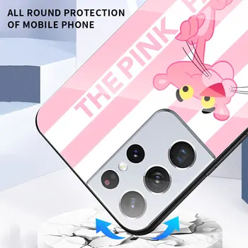 Pantera roz pentru Samsung Galaxy S21 Ultra Plus A72 A52 4G 5G M51 M31 M21 Lux Sticlă Călită Telefon Acoperi Caz