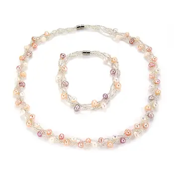 Pearl Bijuterii Seturi De Colier Brățară Stil Baroc Pearl Seturi Pentru Femei Petrecerea De Nunta Bijuterii Bijuterii Cadouri Bijuterii Lucrate Manual