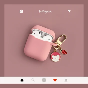Pentru Apple AirPods Caz Drăguț Fete Capacul de Protecție Cască Bluetooth Cazuri Pentru Airpods Accesorii Desene animate Cheie Inel Anti-a pierdut