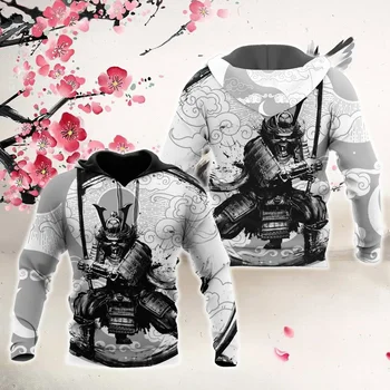 Tessffel Samurai Japonez Tatuaj 3D Imprimate New Style Hanorac Barbati Harajuku Hanorac Casual Unisex Pulover hoodies Supradimensionate