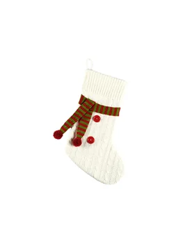 Tricotate Ciorapi De Crăciun Cu Butonul Eșarfă Decorare Pom De Crăciun De Crăciun Semineu Decor De Anul Nou Bomboane Cadouri Sac