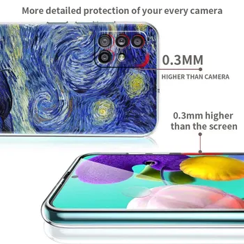 Van Gogh Estetica Caz Pentru Samsung Galaxy A51 A21s A52 A71 A12 A31 A41 A32 A02s M31 A11 A72 M51 M30s Transparent Pe Capacul Telefonului