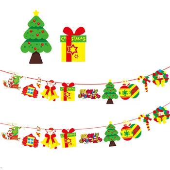 Xmas Party DIY 3m An Nou Fericit Cadou de Crăciun de Colorat Triunghi BannersChristmas Decorare Pom de Crăciun Decor Acasă Ornamente