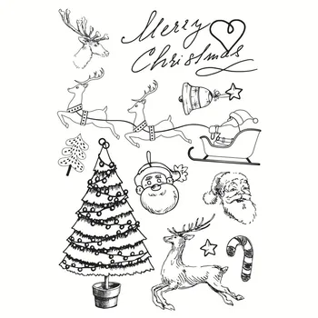 Ziua de crăciun Timbru Clar Sărbătoare simtita prezenta in Merry carte Poștală Face Stencil DIY Sigiliu Moale Scrapbooking Hârtie Artizanat Cadou de Anul NOU